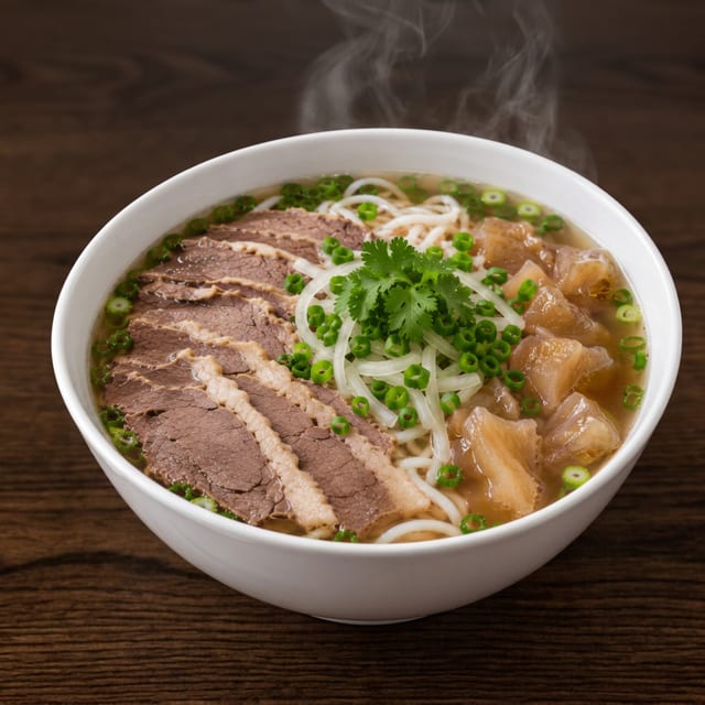 Brisket, Tendon, Flank Noodle Soup.