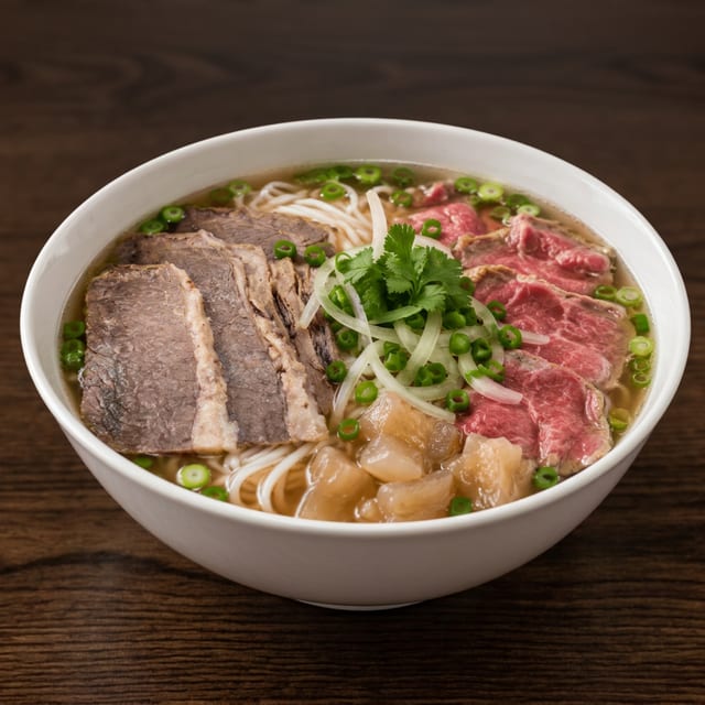 Steak, Brisket, Tendon, Flank, Noodle Soup.